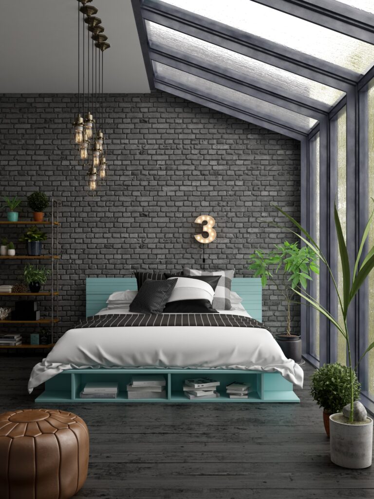 bedroom interior design 3d rendering 7M4YHNP
